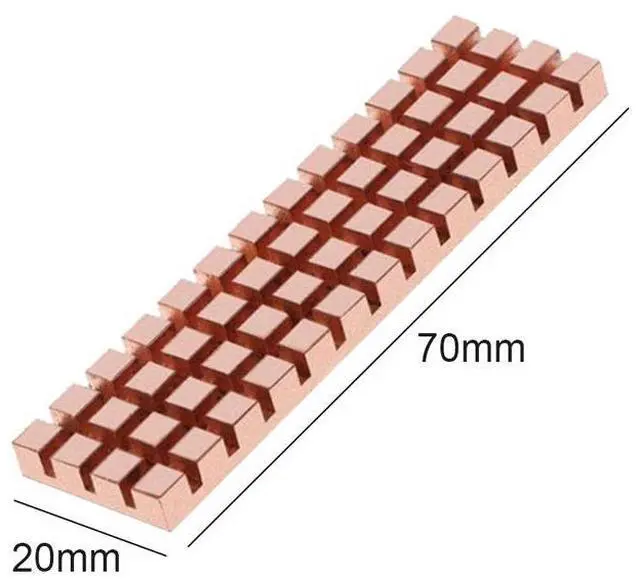 Alt view image 7 of 7 - Heatsink  Pure Copperfor M.2 2280 PCI-E NVME Ultra-thin PC Notebook SSD Heat Sink with Thermal Pad Computer Radiator Accessory
