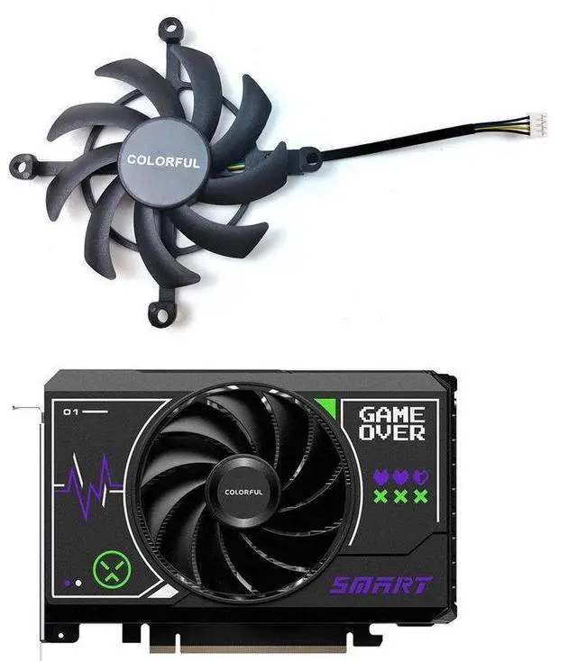 Alt view image 2 of 4 - 1PCS  NEW COLORUL RTX4060 Graphics Card Cooling Fan F or COLORUL RTX4060 8GB SMART MINI Graphics Card Cooling Fan