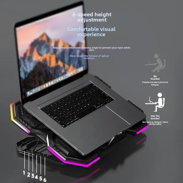 Alt view image 4 of 7 - 36 X 25.5 X 4  Two USB Laptop Cooling Pads Large Size For 12-16 Inch Notebook Silent Gaming Laptop Cooler Wind Speed Adjustable Laptop Stand