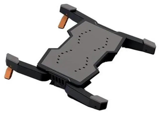 Main image of Gold  Notebook Stand Holder Mini Dual Cooling Fans Non-slip Portable Foldable New Support Rack 10-17 Inch Durable Laptop Stand Base