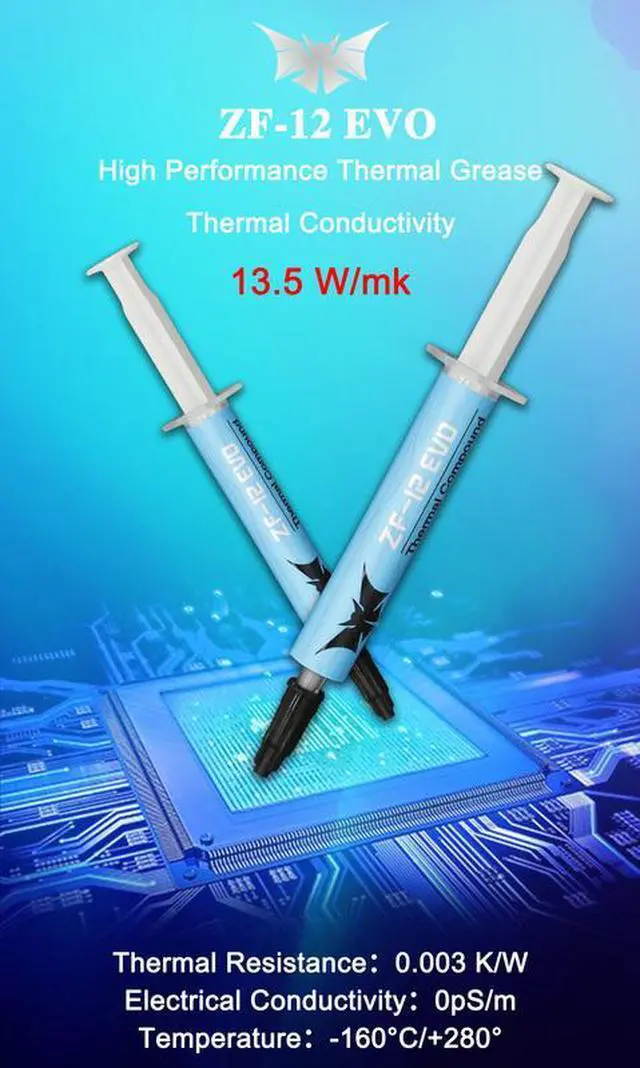 Alt view image 2 of 6 - 3g  Thermal Grease ZF 12EVO14W Processor Thermal Compound Thermal Paste CPU Cooler Cooling Fan Fluid Conductive Heatsink Plaster