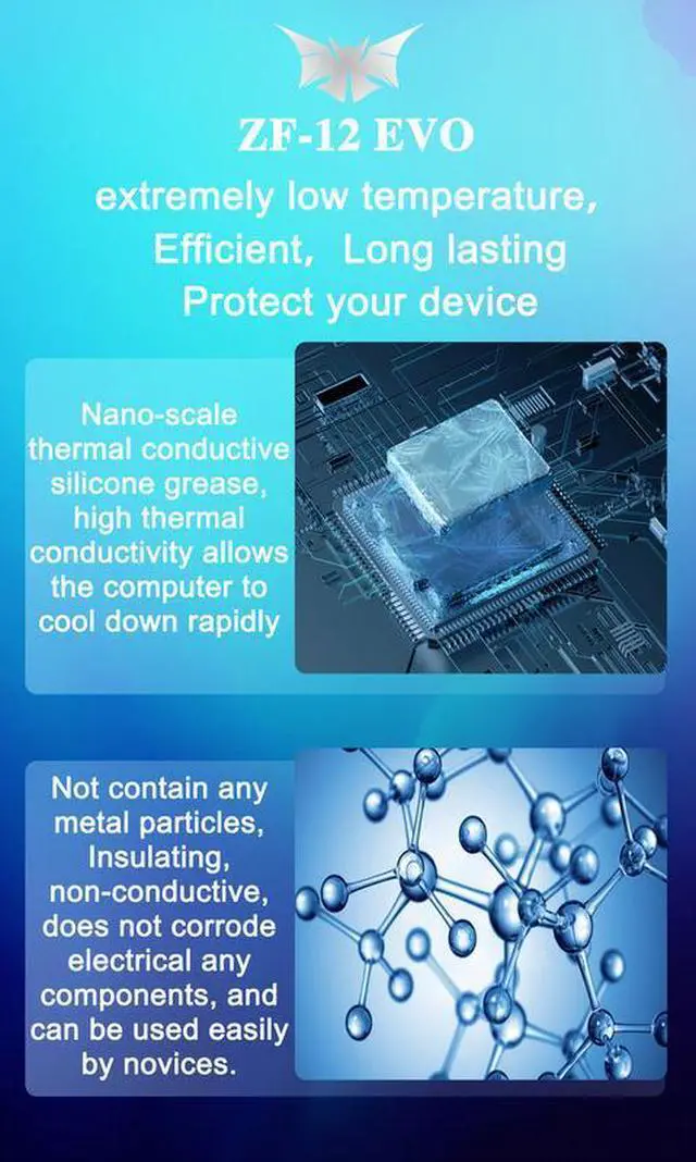 Alt view image 3 of 6 - 3g  Thermal Grease ZF 12EVO14W Processor Thermal Compound Thermal Paste CPU Cooler Cooling Fan Fluid Conductive Heatsink Plaster