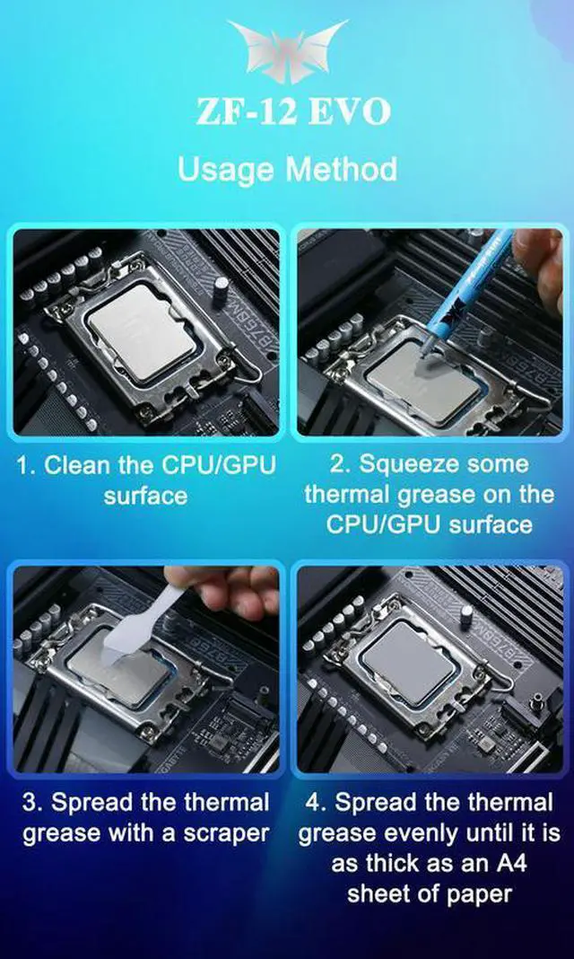 Alt view image 6 of 6 - 3g  Thermal Grease ZF 12EVO14W Processor Thermal Compound Thermal Paste CPU Cooler Cooling Fan Fluid Conductive Heatsink Plaster