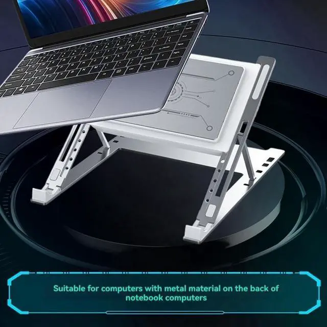 Alt view image 3 of 6 - Silver  Semiconductor Refrigeration Laptop Radiator Gaming Laptop Base Bracket 5-Speed Adjustment For 12-18 Inch Laptop
