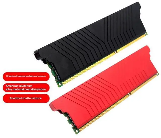 Alt view image 6 of 7 - Black  Desktop Computer Single Dual-Sided Memory Radiator Aluminum Alloy Metal Radiator Memory Cooler Heat Sink Heatsink