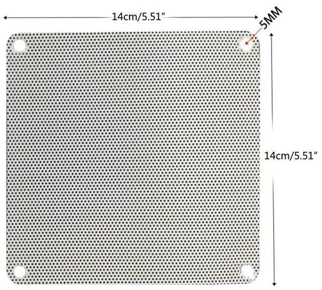 Alt view image 7 of 7 - 8mm  5PCS 80mm 90mm 120mm 140mm Cuttable PVC PC Fan Dust Filter Dustproof Case Cover