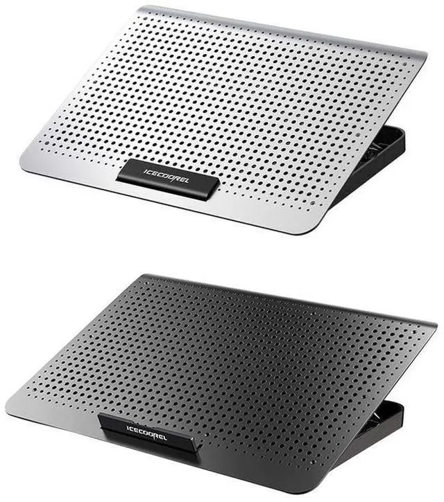 Alt view image 7 of 7 - Silver  Cooling Pad Notebook Stand Cooling Pad 7 Height Levels Wind Adjustment Knob for 17 inch Notebook Computers Laptop