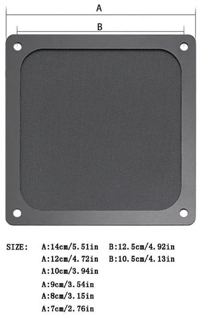 Alt view image 7 of 7 - 96BA4NB402428-C  Dust Filter Dustproof Mesh Fan Cover Net Grill Guard with Hole for PC