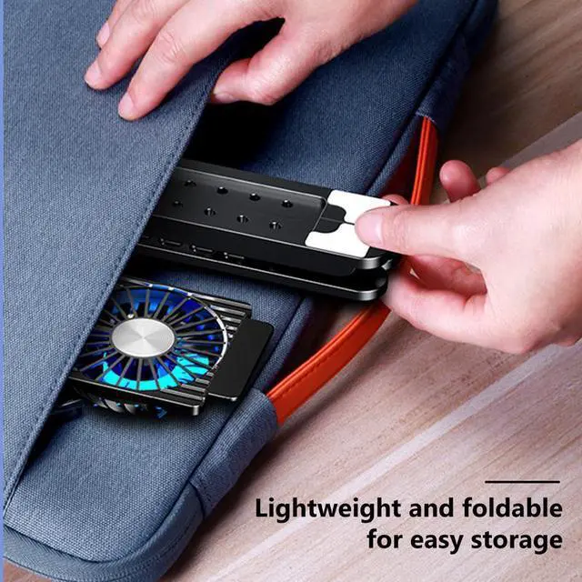 Alt view image 7 of 7 - Silver Aluminum 2 Fa  Upgraded Laptop Cooler 2/4Foldable Laptop Cooling Pad RGB 7 Height Adjustable Notebook Stand for 11-17.3 Inch Laptops