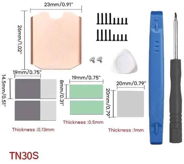 Alt view image 7 of 7 - 30plus  M.2 2230 SSD Heatsink NVMe TN30 TN42 TN80 Hard Disk Heat Sink for SteamDeck Game 2242 2280 SSD Radiator Dropship