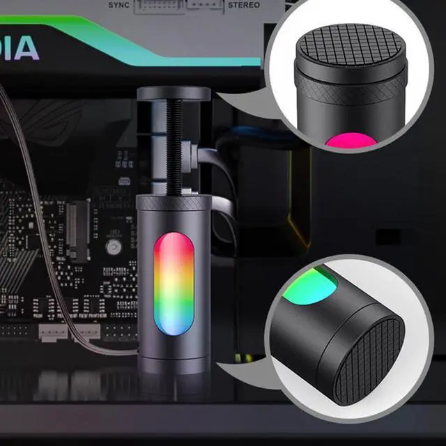 Alt view image 6 of 7 - White EX80  ARGB GPU Video Card Holder Aluminum Alloy Magnetic Video Card Sag Holder Graphics Card GPU Brace Support for Desktop PC Case