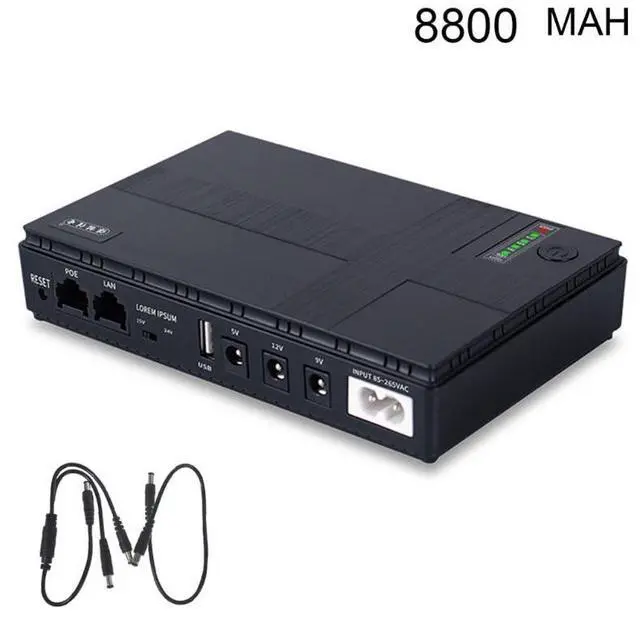 Alt view image 5 of 7 - 39XC4NB105347-UK-104  8800/10400mAh Uninterruptible Power Supply 5V 9V 12V Mini UPS Battery Backup