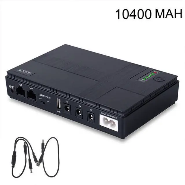 Alt view image 4 of 7 - 39XC4NB105347-UK-104  8800/10400mAh Uninterruptible Power Supply 5V 9V 12V Mini UPS Battery Backup