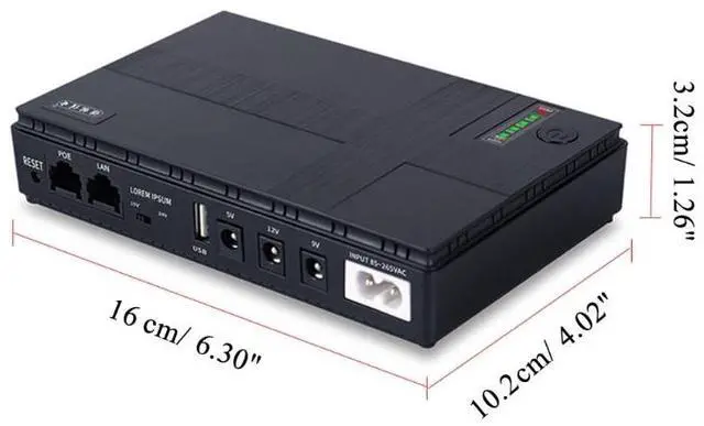 Alt view image 7 of 7 - 39XC4NB105347-UK-104  8800/10400mAh Uninterruptible Power Supply 5V 9V 12V Mini UPS Battery Backup