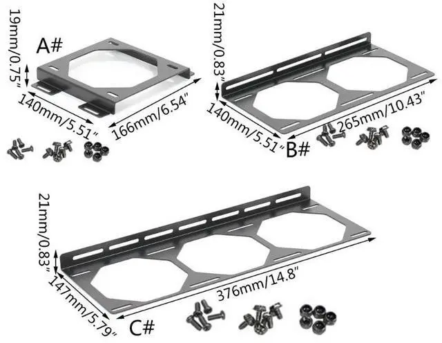 Alt view image 7 of 7 - C  Fan Radiator Holder for 120MM 240MM 360MM Radiator Mount Bracket for Computer Case Accessory P0RC