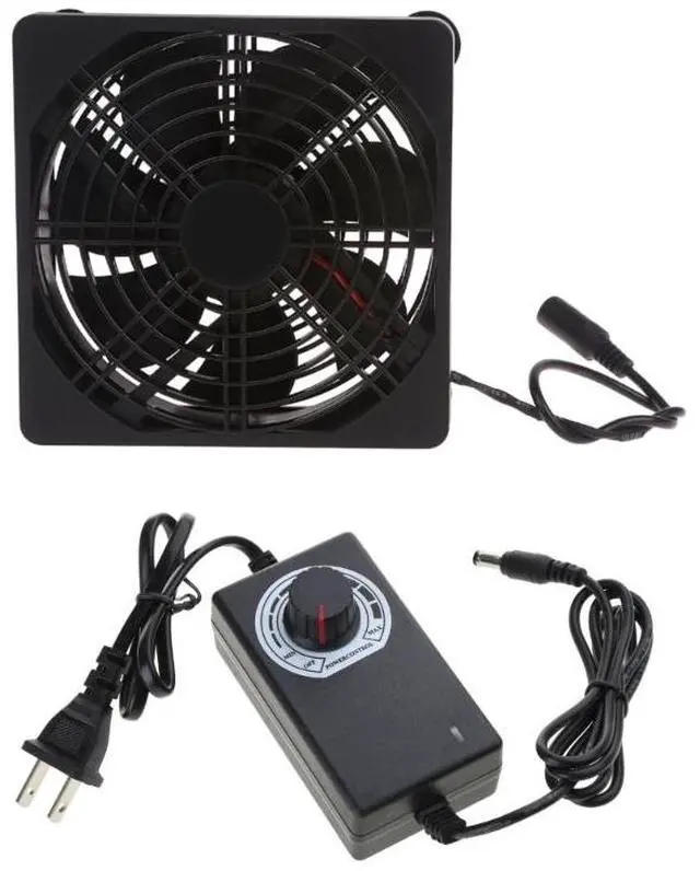Alt view image 3 of 6 - EU plug  PC Cooler Cooling Fan 110V 220V Variable Speed Controller 3V to 12V for Biltong Box Greenhouse Receiver Amplifier