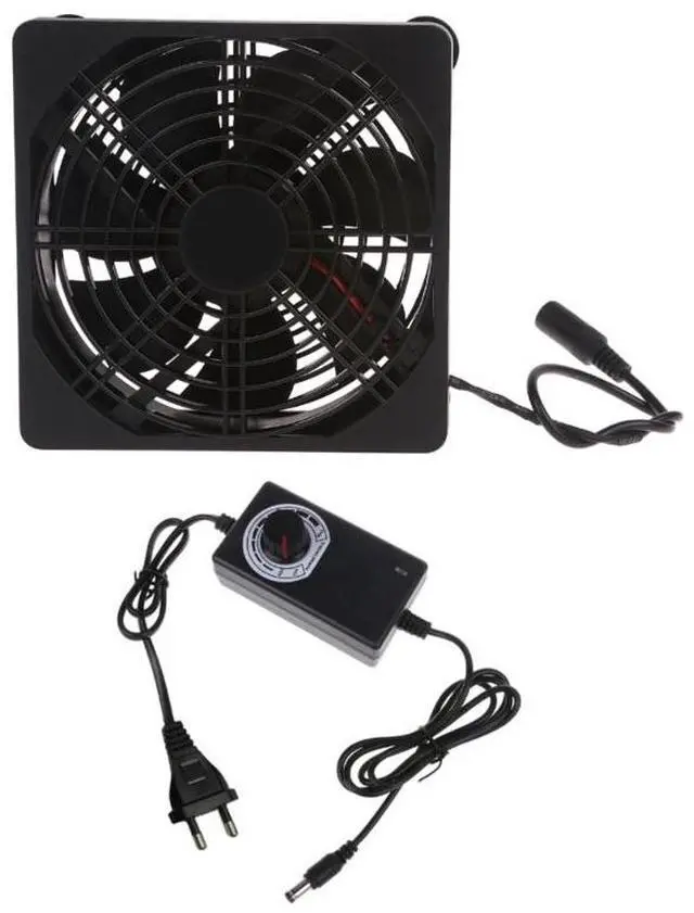 Main image of EU plug  PC Cooler Cooling Fan 110V 220V Variable Speed Controller 3V to 12V for Biltong Box Greenhouse Receiver Amplifier