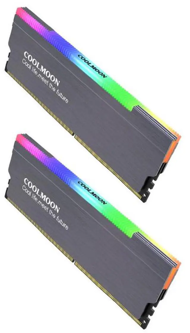 Main image of 2pcs grey  5V-3PIN ARGB RAM Heatsink Portable High Quality Memory Heat Sink Efficient Durable Radiator For Desktop Computer PC Memory