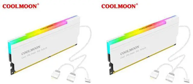 Main image of 2pcs white  5V-3PIN ARGB RAM Heatsink Portable High Quality Memory Heat Sink Efficient Durable Radiator For Desktop Computer PC Memory