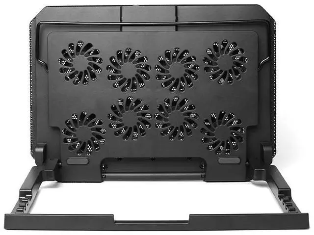 Alt view image 7 of 7 - Black Laptop Cooler  16inch GamingCooler with 8 Quiet Fans NotebookDual USB Port FoldableCooling Pad For Notebook/Phones/Table