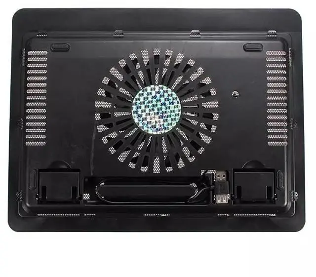 Alt view image 7 of 7 - black  N19 Laptop Cooling Base 10/12/14 inch Universal Large Fan Radiator Luminous Cooling Base Pad