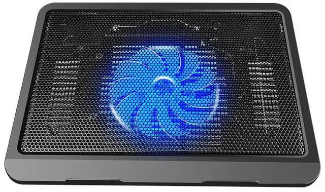 Alt view image 6 of 7 - black  N19 Laptop Cooling Base 10/12/14 inch Universal Large Fan Radiator Luminous Cooling Base Pad