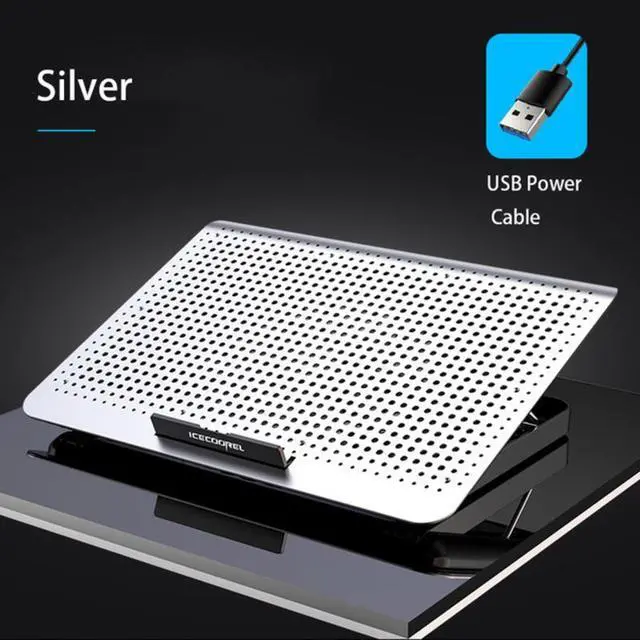 Main image of Silver  Aluminum Alloy Laptop Cooler Stand Gaming Laptop Cooling Fan Laptop Cooling Pad 11 13 17 Inch Notebook Radiator Stand for Gaming
