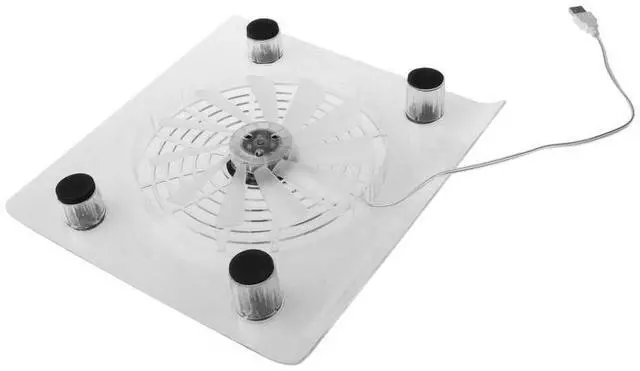 Alt view image 3 of 6 - White  Laptop Cooler USB Cooling Big Fan LED Light Cooler Base Pad Stand for 15" PC Notebook