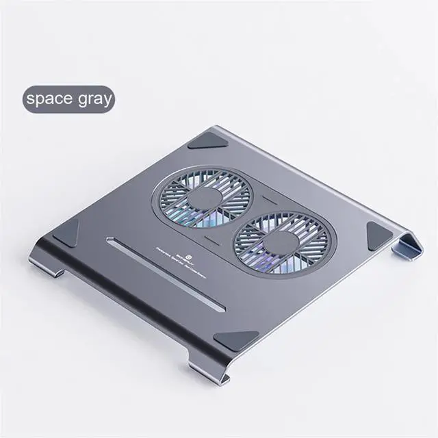 Main image of grey  Laptop Cooling Pad Gaming Aluminum Laptop Stand Notebook Computer Radiator Bracket with Fans and USB Port for MacBook