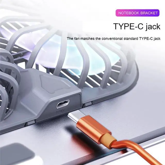 Alt view image 5 of 7 - silver  Laptop Cooling Pad Gaming Aluminum Laptop Stand Notebook Computer Radiator Bracket with Fans and USB Port for MacBook