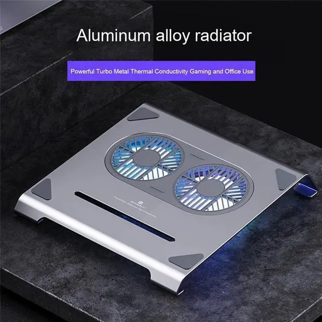 Alt view image 2 of 7 - silver  Laptop Cooling Pad Gaming Aluminum Laptop Stand Notebook Computer Radiator Bracket with Fans and USB Port for MacBook