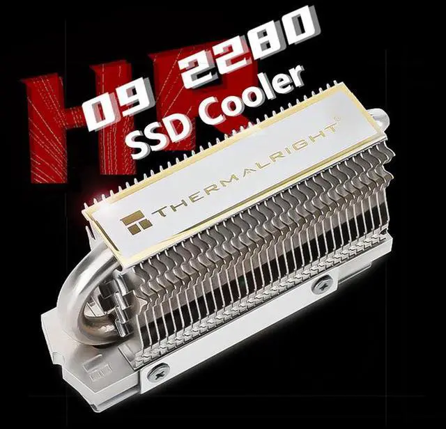 Alt view image 3 of 7 - Silver  Thermalright M.2 HR-09 2280 Solid State Drive Cooler Vest AGHP Heat Pipe SSD Hard Disk Metal Heatsink Radiator Cooling Pad PC