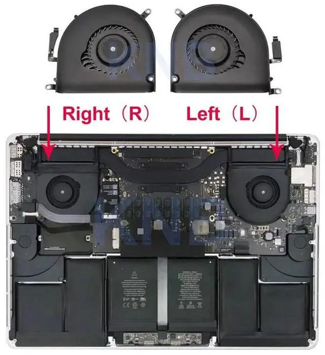 Alt view image 3 of 7 - Mid 2012-Early 2013  Original A1398 FanRight For Macbook Pro Retina 15" A1398 Cooling Fan 923-0091 923-00922012 610-01912014 2015