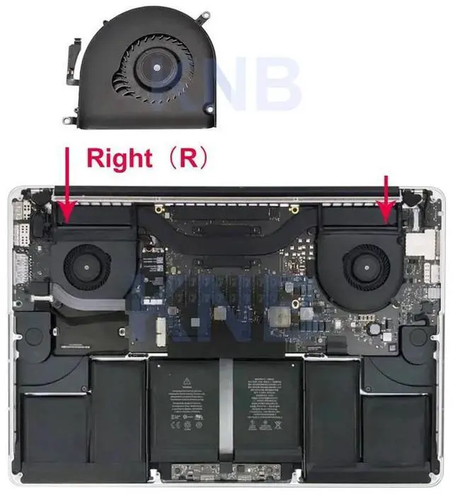 Main image of 2012-2013 only Right  Original A1398 FanRight For Macbook Pro Retina 15" A1398 Cooling Fan 923-0091 923-00922012 610-01912014 2015