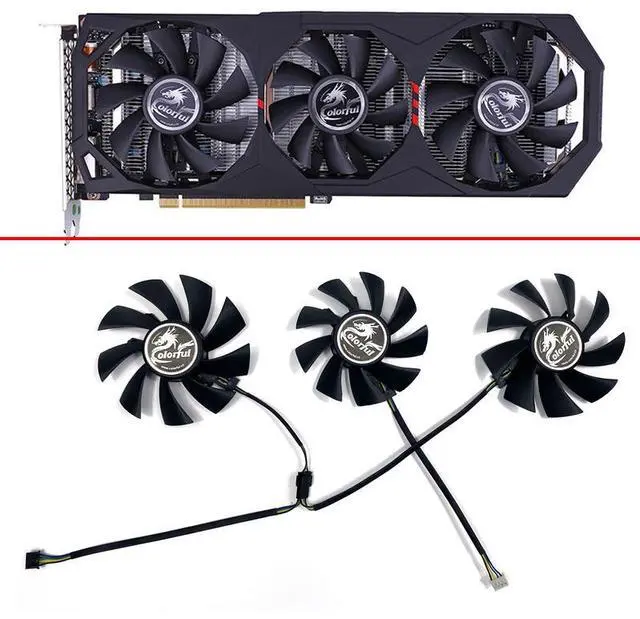 Alt view image 2 of 7 - 2pcs  New  Cooling Fan 75MM 85MM 4PIN iGame RTX2070 SUPER RTX2060 for Colorful GeForce GTX 1660 SUPER Ultra RTX 2060 Ultra GPU Fan