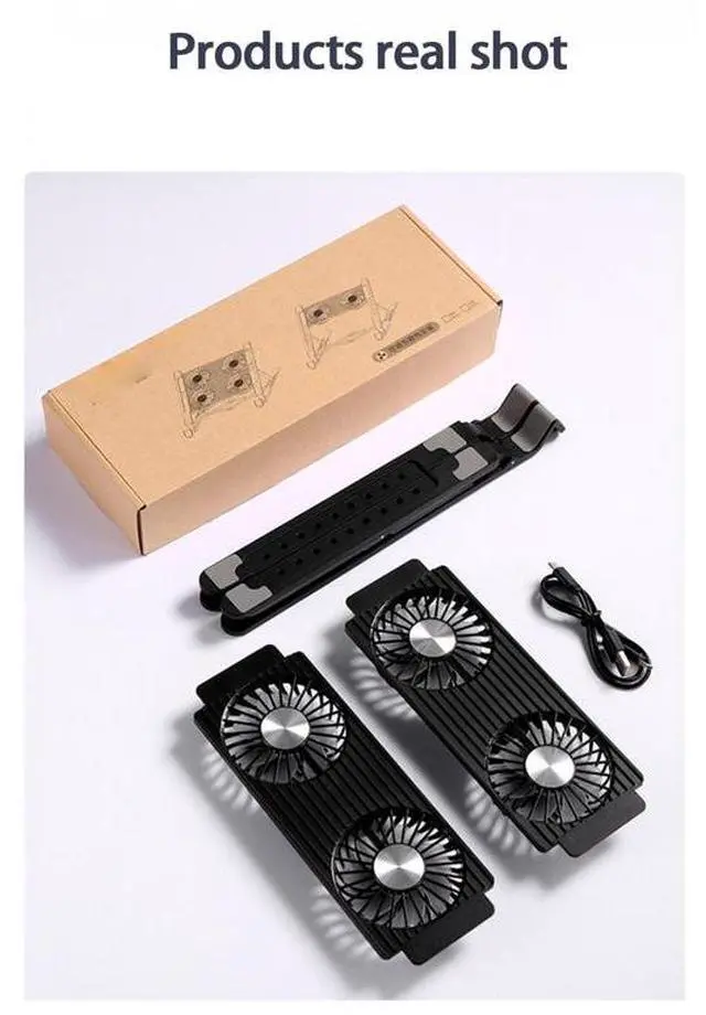 Alt view image 4 of 6 - Silvery  Foldable Laptop Radiator And Holder, Cooling Pad Bracket With Silent Fan For Macbook Tablet Notebook Stand Table For Laptop Acce