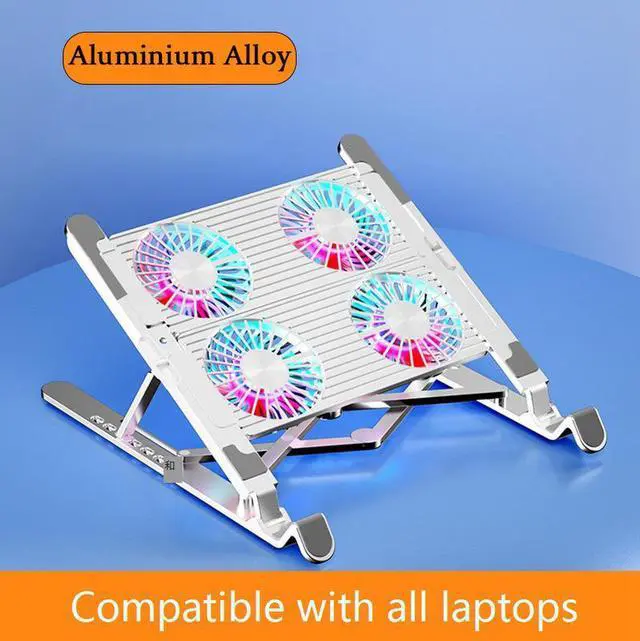 Main image of Silvery  Foldable Laptop Radiator And Holder, Cooling Pad Bracket With Silent Fan For Macbook Tablet Notebook Stand Table For Laptop Acce