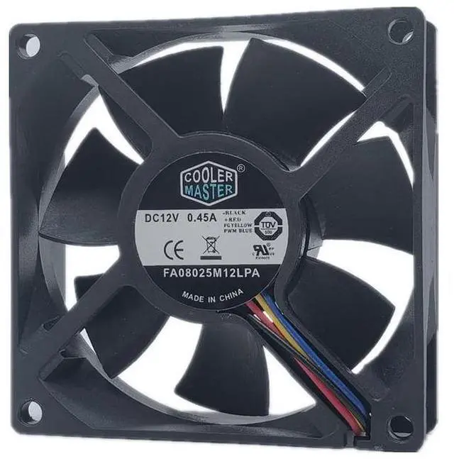 Alt view image 3 of 6 - Original fan  Radiator CPU CoolerFor FA08025M12LPA 8CM 80*80*25MM 0.45A DC 12V 4 Pins PWM Hydraulic Mute Temperature Control Master