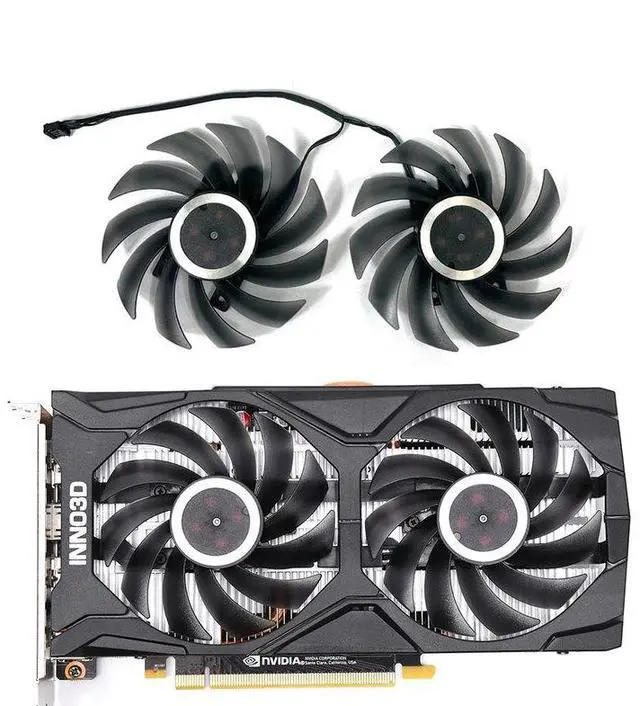 Alt view image 2 of 5 - 1set  87mm  CF-12915S 4Pin  GPU Cooling Fan  For INNO3D GeForce GTX 1660 RTX 2060 SUPER 6GB Twin X2 Graphics Video Card Cooler Fan