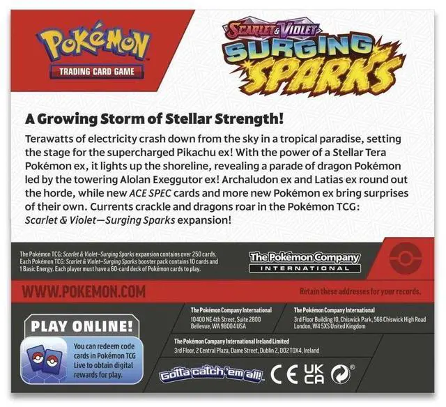 Alt view image 3 of 3 - Pokemon TCG: Scarlet & Violet - Surging Sparks Booster Box