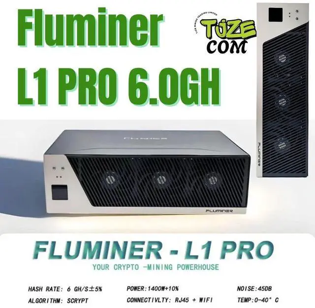 Main image of FLUMINER L1 Pro 6.0Gh/s Doge LTC BEL Miner 1400W 110-240V AC 45dB Scrypt Algorithm Miner