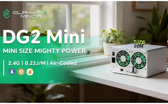 Alt view image 5 of 6 - ElphaPex DG2 Mini 2.4Gh/s 552W LTC DOGE 110V240V AC Air-cooling Miner - 110V-240V AC, Model DG2 Mini, 0.23 J/M, Scrypt Algorithm, DOGECOIN LITECOIN Mining Machine