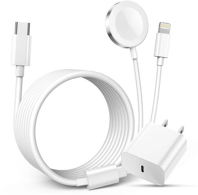 Main image of AIlawuu for Apple Watch Charger,2 in 1 iPhone and iWatch Magnetic Fast Cord 6ft,Wireless Charging Cable with C Wall Charger Block for Apple Watch ultra/9/8/SE/7/6,for iPhone 14/13/12/11