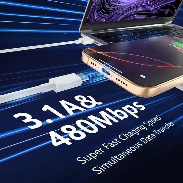 Alt view image 2 of 6 - Ailawuu Car Carplay Charger Cable for iPhone 16/15 Plus/Pro/Pro Max,USB A to USB C Cable 3FT 2Pack,Car Fast Charging Cord for iPad 10th,iPad Pro 12.9/11,iPad Air 5th/4th