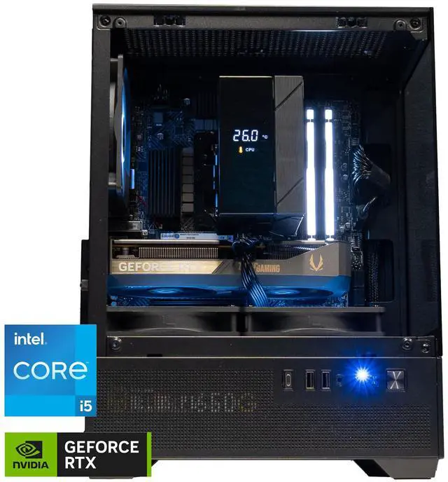 Alt view image 2 of 7 - Alexander PCs Dagger - GeForce RTX 5060 - Intel Core i5-14400F - DLSS 4 - 32GB DDR5 6000MHz RGB RAM - 1TB Gen 4 NVMe SSD - 650W Gold PSU - WiFi & BT - USA Assembly & Support - Veteran Owned