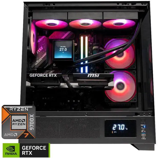 Alt view image 2 of 5 - Alexander PCs Ballista - GeForce RTX 5070 - AMD Ryzen 7 9700X - DLSS 4 - 32GB DDR5 6000MHz RGB RAM - 2TB Gen 4 NVMe SSD - 750W Gold PSU - WiFi & BT - USA Assembly & Support - Veteran Owned