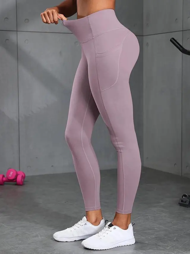 Alt view image 4 of 6 - 6pcs High Waisted Yoga Leggings With Pockets For Women, Sport Workout Leggings
