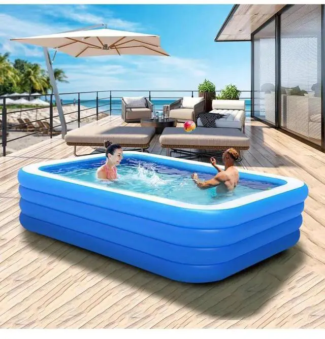 Main image of Multi-Size Super Large 3-Ring/ 4-Ring Inflatable Swimming Pool Outdoor Swimming Pool, Thickened And Tall Square Family Inflatable Swimming Pool, Suitable For Outdoor, Courtyard, Family Gathering