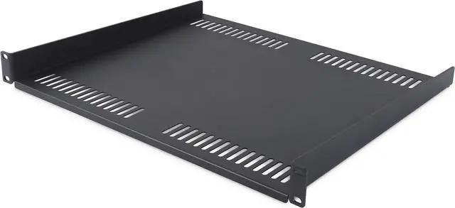Main image of Vented Server Rack Shelf, 16in (40cm) Mounting Depth, Cantilever Tray, Heavy-Duty Steel, 30lb/14kg Capacity