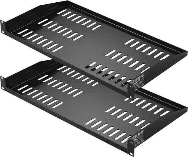 Main image of 2PCS 1U Server Rack Shelf, Universal Vented Rack Mount Cantilever Tray for 19 inch Network Equipment Rack & Cabinet, 10" Deep Rack Mount Shelf, Weight Capacity 50 lbs Wall Mount Rack Shelf